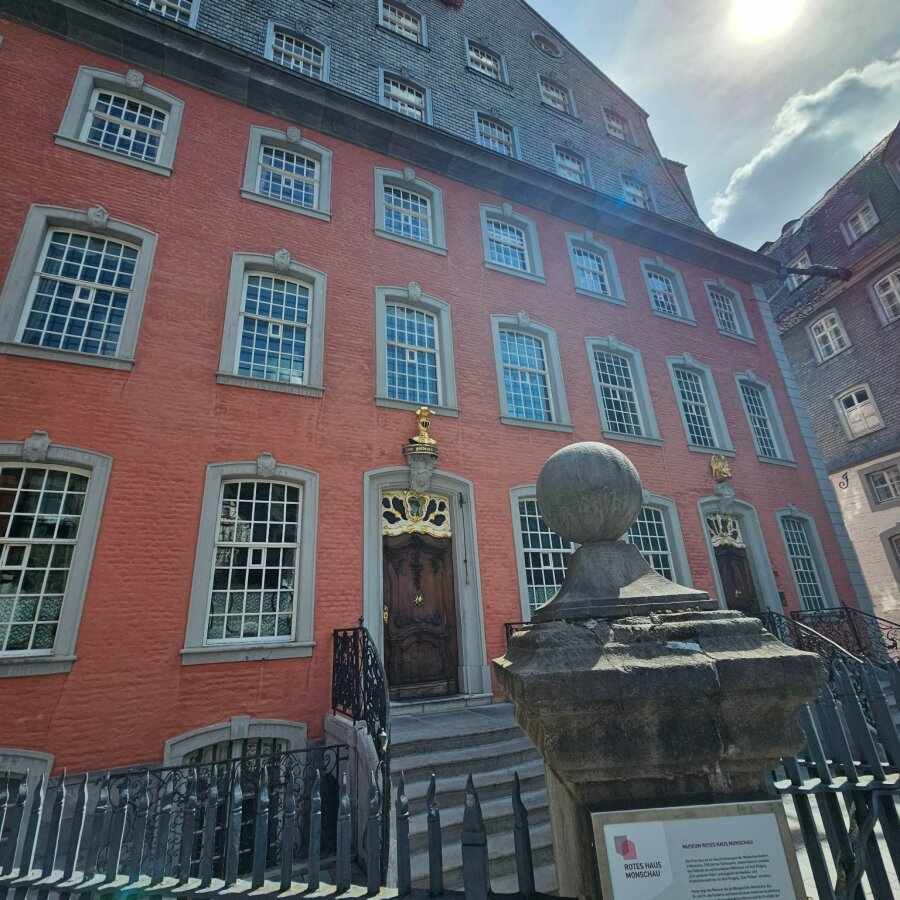 The Rotes Haus with its red facade in Monschau