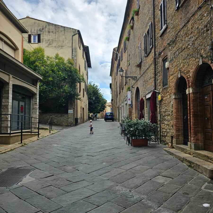 Stone street in the old centre of Volterra