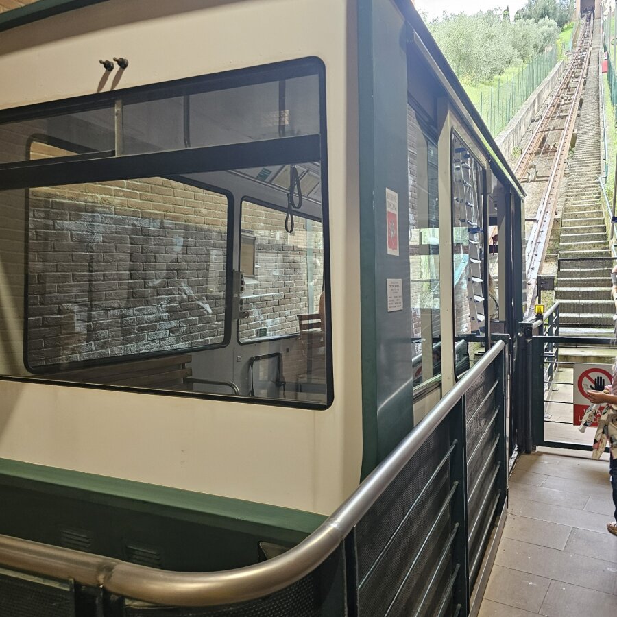 The funicular up to medieval Certaldo Alto