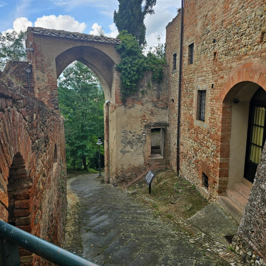 Brick gateway in medieval Certaldo Alto