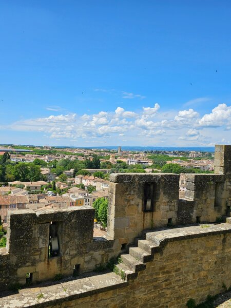 View from the battlements of Carcassonne over the town