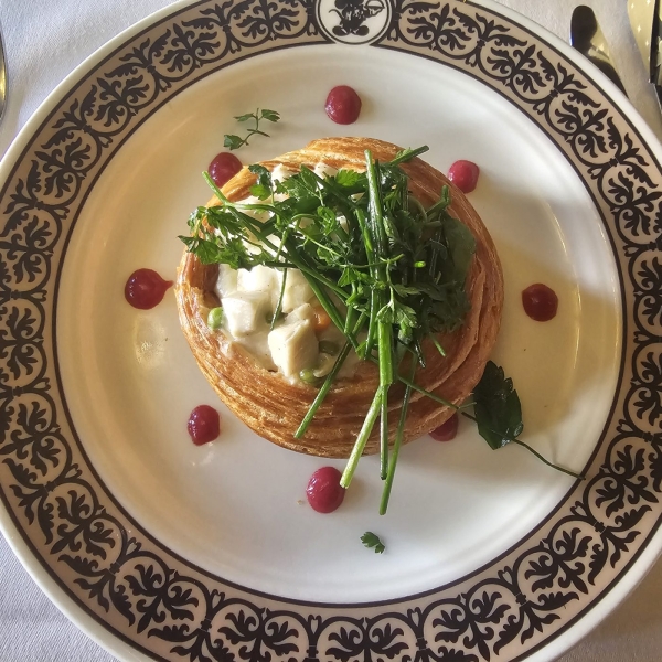 Vol-au-vent dish at Walt restaurant Disneyland Paris